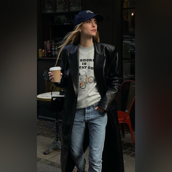 Vintage Jackets & Blazers - Black Vintage Soft Leather Trench